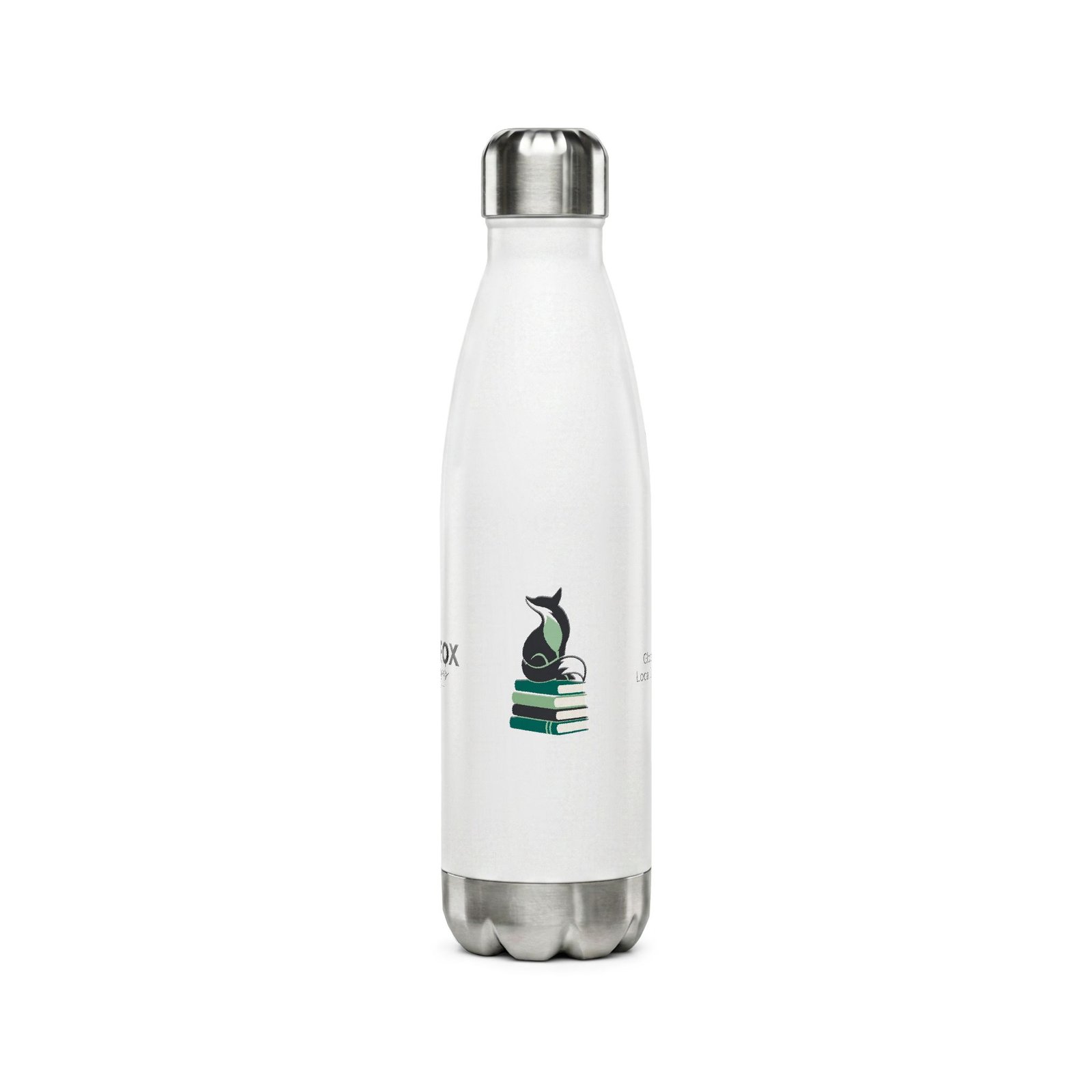 Gray Fox Stainless Steel Water Bottle — 17oz Insulated Reusable Bottle