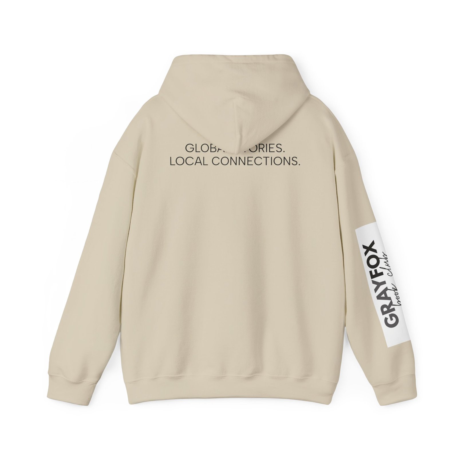Bookish Fox Hoodie — 'Global Stories. Local Connections.' Literary Graphic Sweatshirt - Image 6