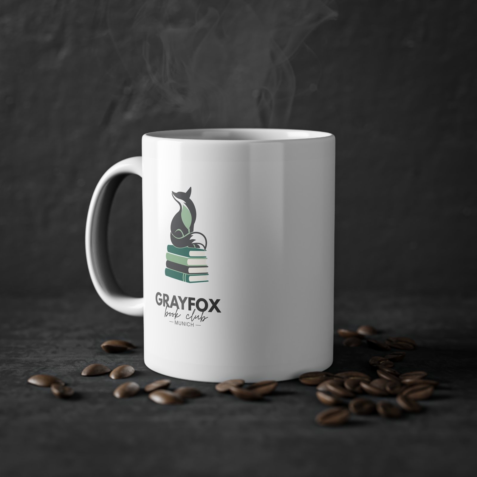 Book Club Mug — Gray Fox Logo Coffee Cup (11 oz)