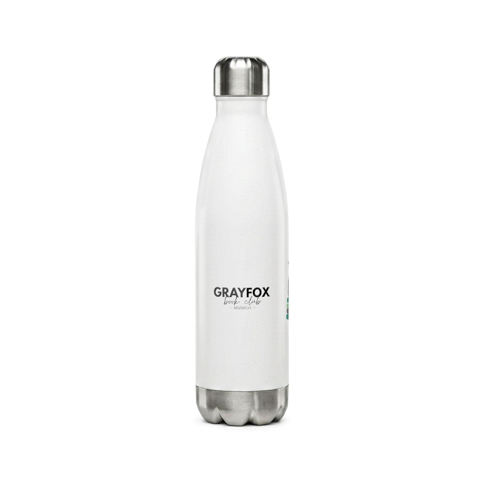 Gray Fox Stainless Steel Water Bottle — 17oz Insulated Reusable Bottle - Image 2