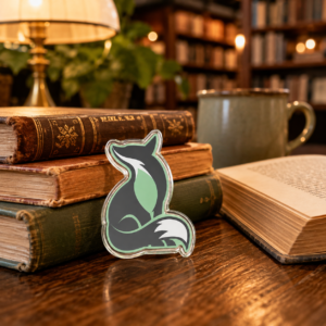 Gray Fox Acrylic Pin